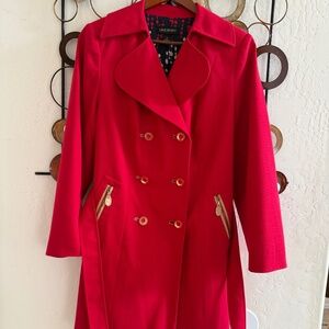 VERY VINTAGE:  Lane Bryant Women Red Double-Breasted  Coat in SZ16 Orig. $250